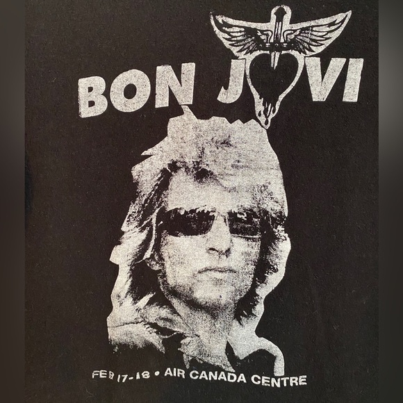 Bon Jovi Black T-Shirt Adult  Med Air Canada Centre Concert - Picture 4 of 9